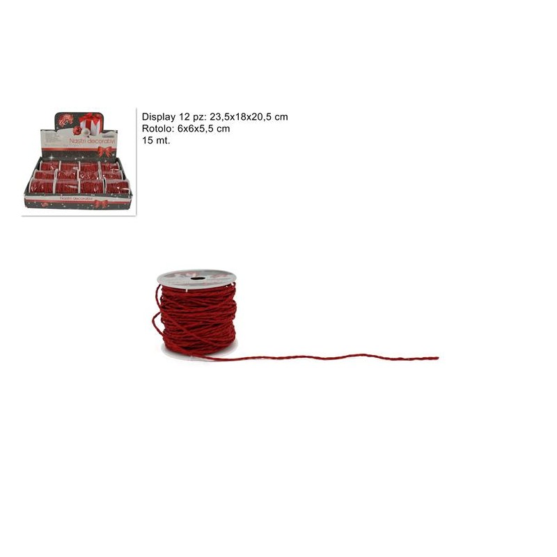 SPAGO RAFFIA ROTOLO 15 MT ROSSO