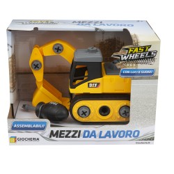 FAST WHEELS - Mezzi da Lavoro Luci e Suona Smonta e Rimonta 3 Modelli