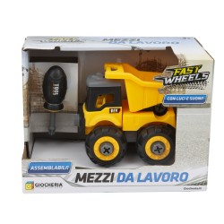 FAST WHEELS - Mezzi da Lavoro Luci e Suona Smonta e Rimonta 3 Modelli