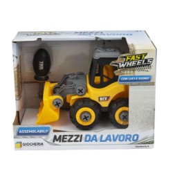 FAST WHEELS - Mezzi da Lavoro Luci e Suona Smonta e Rimonta 3 Modelli