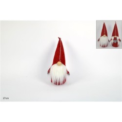 GNOMO DI NATALE ROSSO 27 CM, 2 MODELLI ASSORTITI