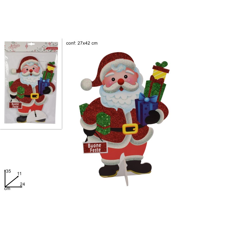 BABBO NATALE CARTONCINO 35 CM BUONE FESTE