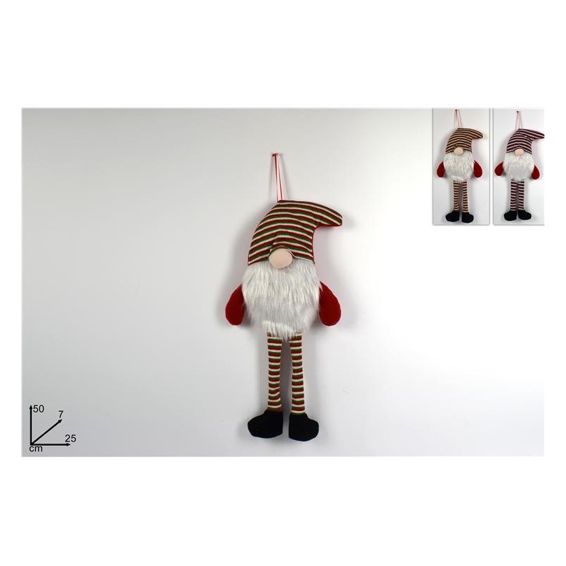 BABBO NATALE NORDICO APPENDINO 50 CM, 2 MODELLI ASSORTITI