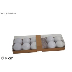 BOX PALLE Ø 6 CM 12 PZ IN 6 ASSORTIMENTI COLORE BIANCO