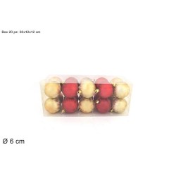 BOX PALLE 20 PZ ROSSO/ORO Ø 6 CM