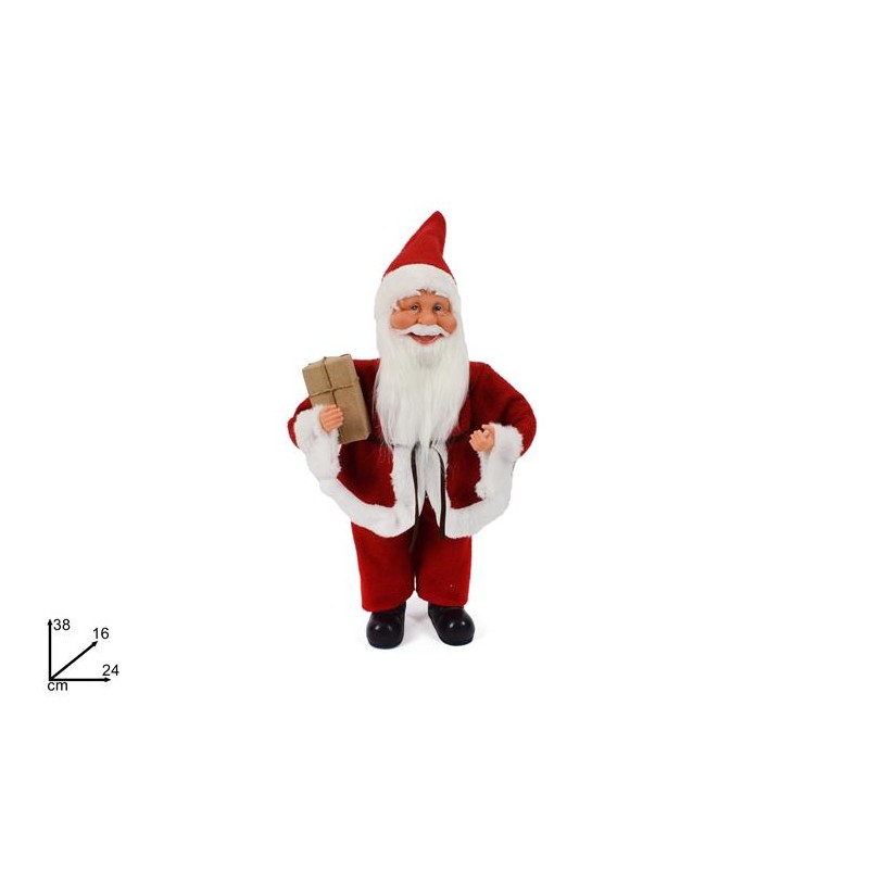 BABBO NATALE CON PACCO REGALO 38 CM