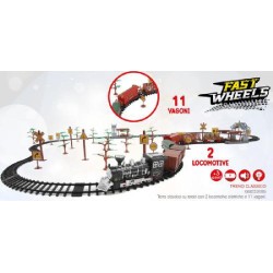 Fast Wheels - Treno Classico a Vapore con 2 Locomotive e Binari - GGI220085