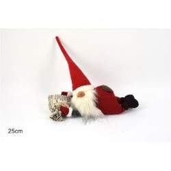 GNOMO DI NATALE SDRAIATO 25 CM CON SACCO