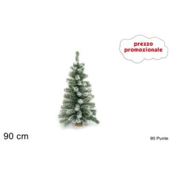 ALBERO 90 CM 90 PUNTE INNEVATO CON BASE JUTA