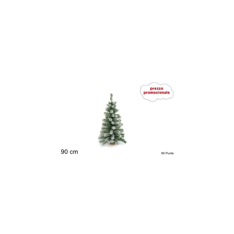 ALBERO 90 CM 90 PUNTE INNEVATO CON BASE JUTA