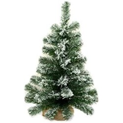 ALBERO 90 CM 90 PUNTE INNEVATO CON BASE JUTA