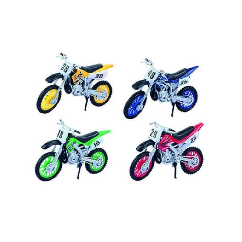 Fast Wheels - Motocross in die-cast con movimento a retrocarica, assortita in diversi colori, 1 pezzo, GGI240049