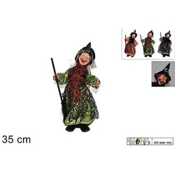 BEFANA CON LUCE, SUONO E MOVIMENTO 35 CM, 3 MODELLI ASSORTITI