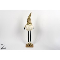 GNOMO DI NATALE IN VELLUTO CON CAPPELLO BEIGE