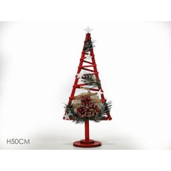 ALBERO 50 CM CON PIGNE ROSSO