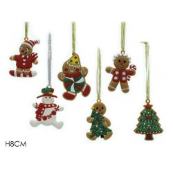 APPENDINO PERSONAGGI NATALE H 8 CM, 6 MODELLI ASSORTITI