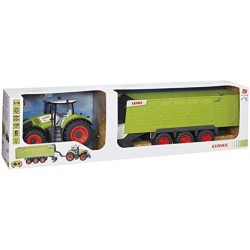 Fast Wheels - Trattore Claas Axion 870 RC + rimorchio Cargos 9600, Verde - POS210132