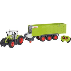 Fast Wheels - Trattore Claas Axion 870 RC + rimorchio Cargos 9600, Verde - POS210132