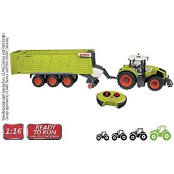 Fast Wheels - Trattore Claas Axion 870 RC + rimorchio Cargos 9600, Verde - POS210132