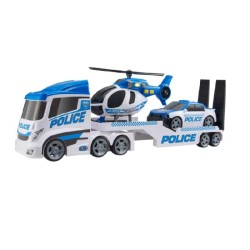 Fast Wheels - Bisarca Camion Forze dell Ordine, 2 assortimenti (Polizia o Pompieri), 1 pezzo, GGI230296