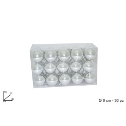 BOX 30 PALLE 6 CM LUCIDE SILVER