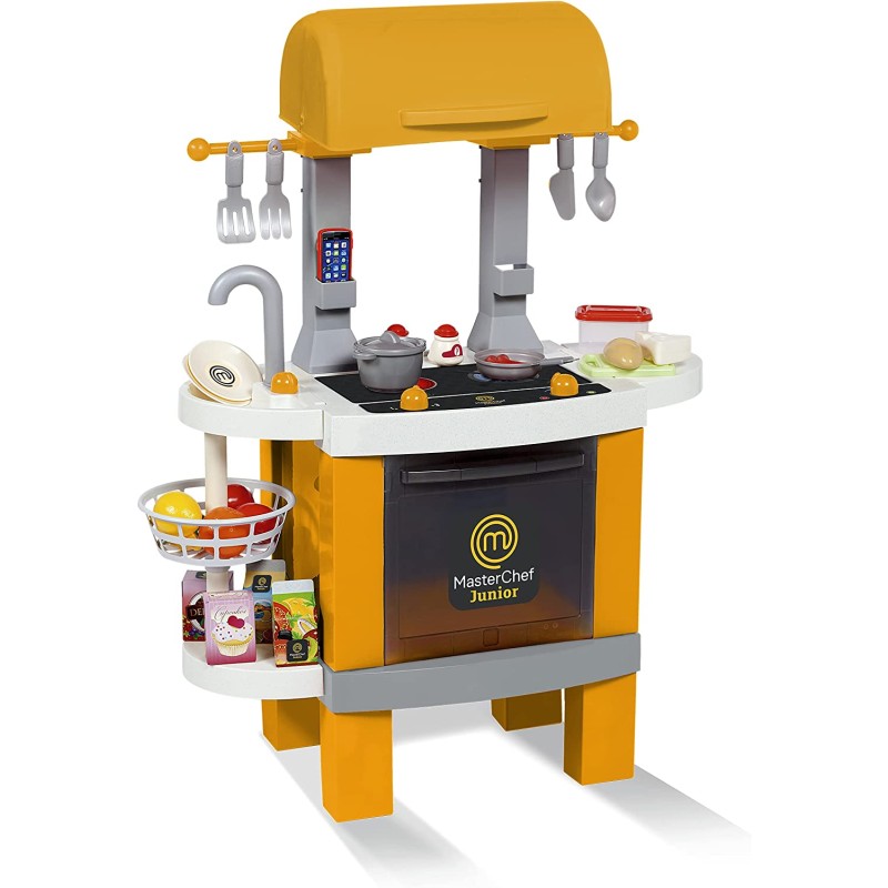 Giochi di Casa - Cucina MasterChef  Bambino 2 in 1 con Luce Si trasforma in Barbecue Completo di 26 Accessori 57 x 18 x 81,5 cm,