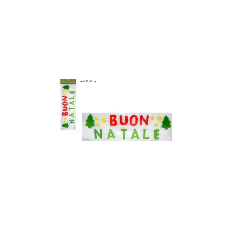 ADDOBBO NATALIZIO APPENDINO BUON NATALE CM.16X55 DECORAZIONE ALBERO FESTA JX