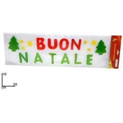 ADDOBBO NATALIZIO APPENDINO BUON NATALE CM.16X55 DECORAZIONE ALBERO FESTA JX