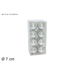 BOX 16 PALLE 7 CM LUCIDE SILVER