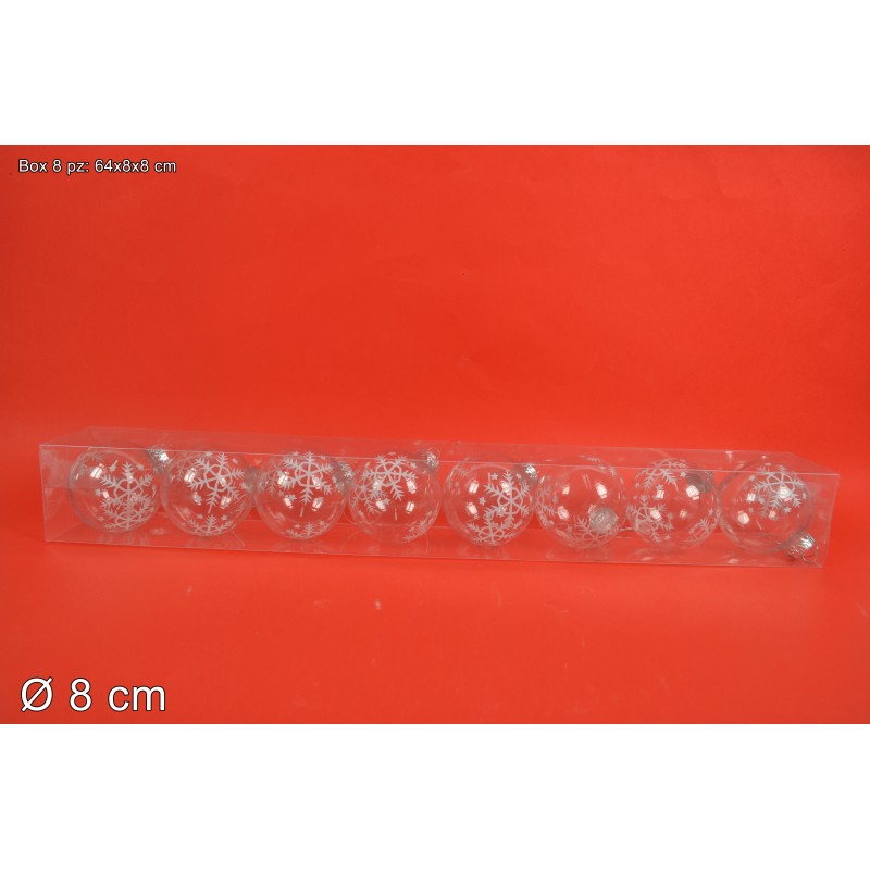 BOX 8 PALLE PVC 8CM FIOCCO CON STELLE