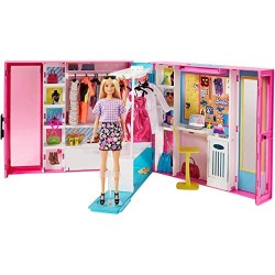 Mattel - Barbie Armadio dei Sogni, Include una Bambola con 4 Look Diversi e più di 25 Accessori, Giocattolo per Bambini 3+Anni, 