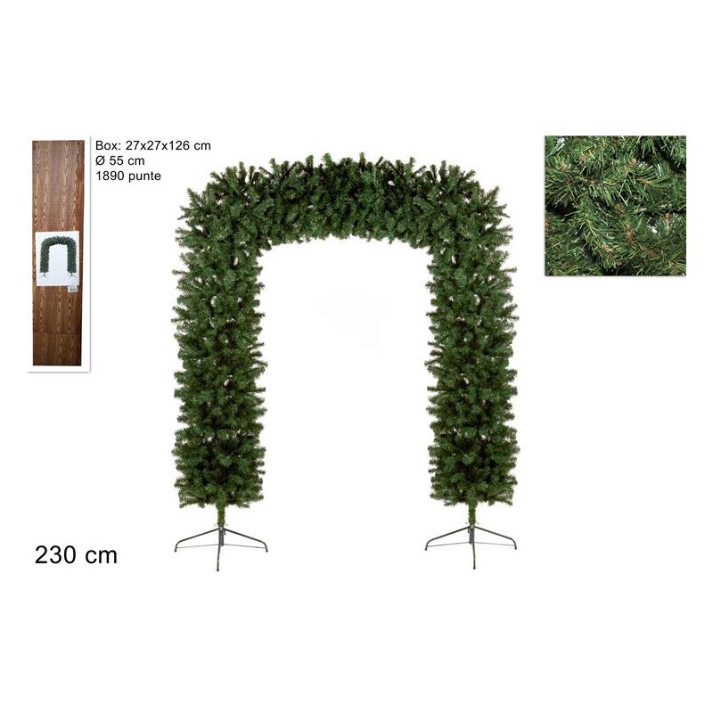 DECORAZIONI AD ARCO INGRESSO GHIRLANDA VERDE H230cm