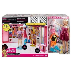 Mattel - Barbie Armadio dei Sogni, Include una Bambola con 4 Look Diversi e più di 25 Accessori, Giocattolo per Bambini 3+Anni, 