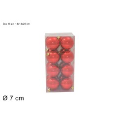 BOX 16 PALLE 7 CM LUCIDE ROSSO