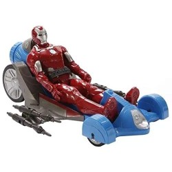 Hasbro - Avengers, personaggio Iron Man 30cm con veicolo, A7363