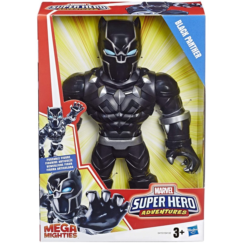 Marvel Super Hero Adventures - Black Panther (Playskool Heroes Super Hero Adventures Mega Mighties, Action Figure da 25 cm)