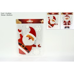 Stickers Babbo Natale cm 29x40, soggetti assortiti