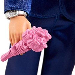 Barbie Bambola Ken Sposo Biondo, con Smoking, Scarpe e 5 Accessori, Giocattolo per Bambini 3+Anni,GTF36