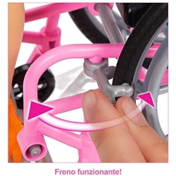 Barbie Fashionistas Bambola con Sedia a Rotelle, Lunghi Capelli Biondi e Tanti Accessori, Giocattolo per Bambini 3+Anni,GRB93