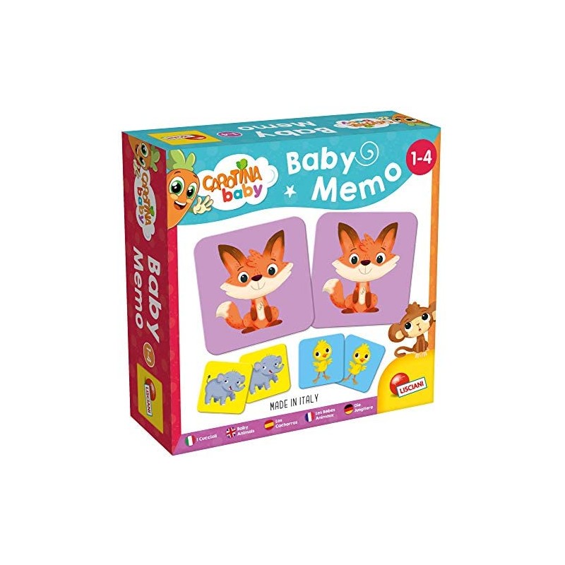 Lisciani Giochi- Carotina Baby Memo Cuccioli Gioco Educativo, Multicolore, 80052