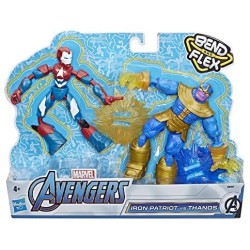 Avengers - Iron Patriot Contro Thanos Bend And Flex Dualpack (2 Action Figure Flessibili 15 cm)