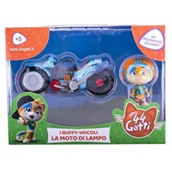 44 Gatti Veicoli dei Buffycats con personaggio 8cm incluso, 3 varianti, venduti singolarmente, dai 3 anni