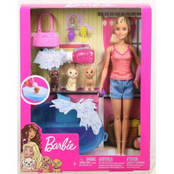 Barbie - Doll/Pets - Puppy Bath Time playset, bambola barbie bagnetto cuccioli, POS210068