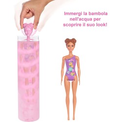 Mattel - Barbie - Color Reveal Beach, Bambola Cambia Colore con 7 Sorprese a Tema Spiaggia e Tanti Accessori - GTR95