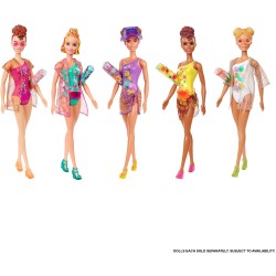 Mattel - Barbie - Color Reveal Beach, Bambola Cambia Colore con 7 Sorprese a Tema Spiaggia e Tanti Accessori - GTR95