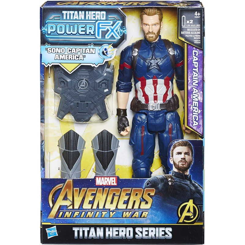 avengers: infinity war - captain america titan hero power fx (personaggio 30cm, action figure), e0607103