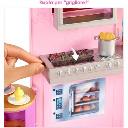 Mattel - Barbie - Playset Il Ristorante di Barbie con Bambola con Cappello Chef e Grembiule e Oltre 30 Accessori da Cucina, per 