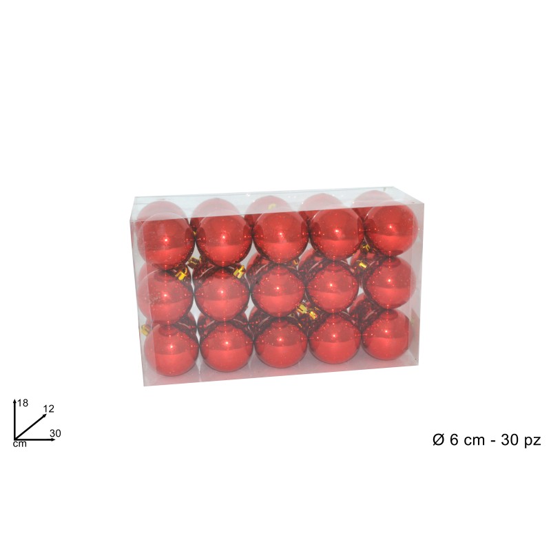 BOX 30 PALLE 6 CM LUCIDE ROSSO