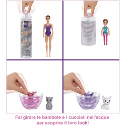 Mattel - Barbie - Color Reveal Festa a Sorpresa​ con Barbie, Chelsea e 2 Cuccioli, oltre 50 Accessori, per Bambini 3+, M03X24