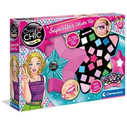 Clementoni- Crazy Chic-Superstar Make-up-Trucchi Cosmetici per Bambini testati e Removibili con Acqua, 6 Anni+, 18604